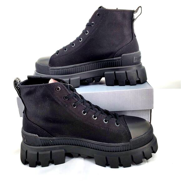 Palladium Womens 9 Revolt HI TX Platform Boots Black / Black 97242-010-M New - Picture 1 of 10